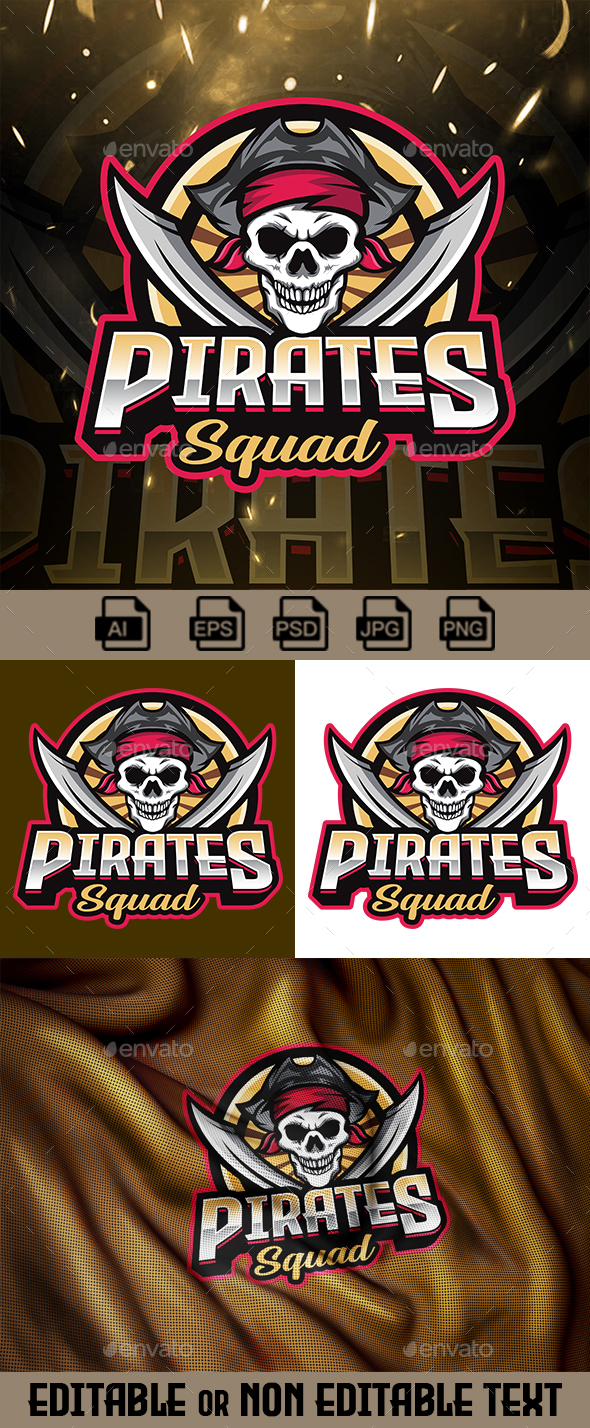 Pirate Squad Mascot Logo Design