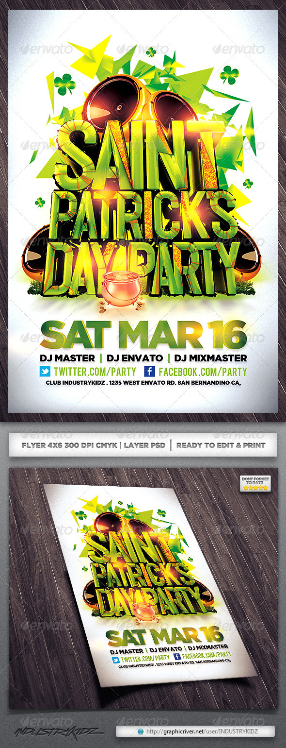 St Patricks Flyer - Clubs & Parties Events