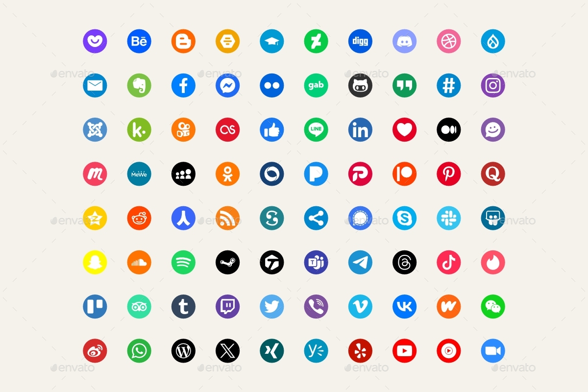 Social Media Icons Bundle, Icons | GraphicRiver