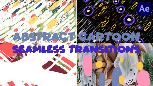 Abstract Cartoon Shapes Seamless Transitions | After Effects Elements template preview