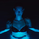 Bikini Girl Close-up Shot in Swimming Pool With Neon Lights at Night - PhotoDune Item for Sale