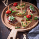 Fresh bruschetta with tartare and scrambled eggs for a snack - PhotoDune Item for Sale