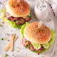 Homemade hamburger with beef, lettuce and pickles - PhotoDune Item for Sale