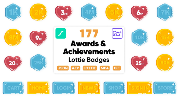 Awards & Achievements Lottie Badges