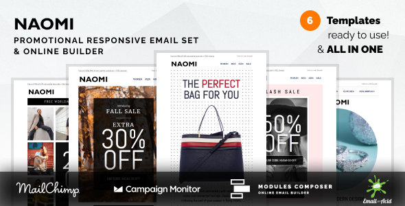 Naomi – Promotional Email Templates Set