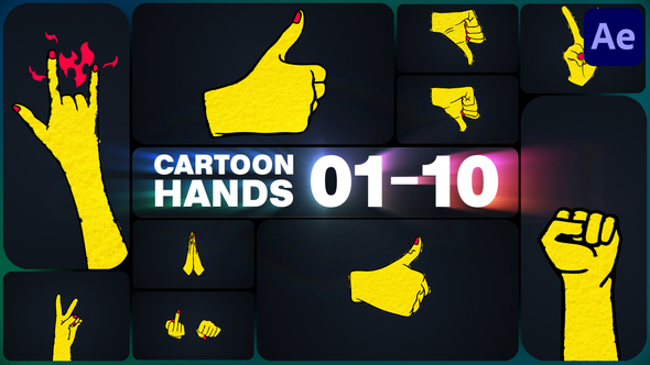 Cartoon Hands for After Effects Elements template preview