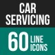 Car Servicing Line Icons
