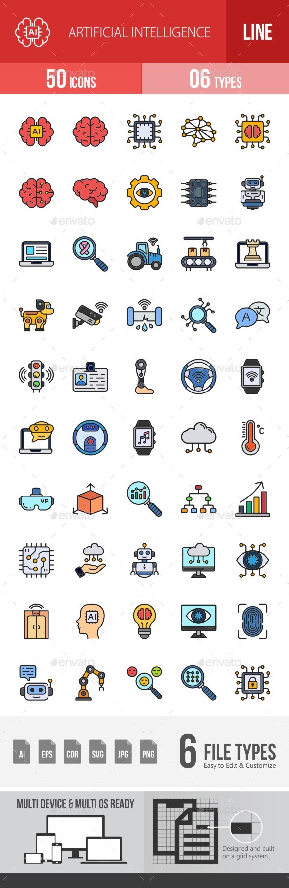 [DOWNLOAD]Artificial Intelligence Filled Line Icons