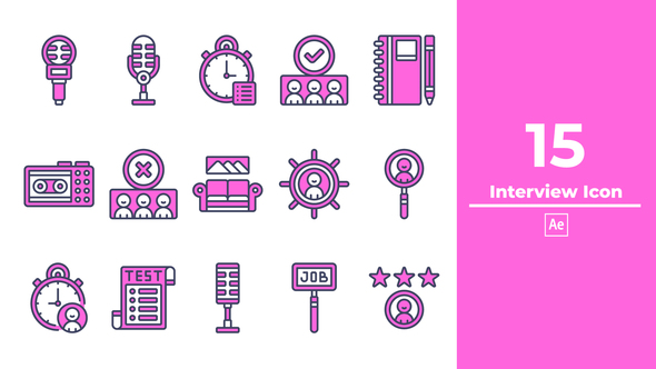 Interview Icon After Effect Elements template preview