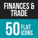Finances & Trade Flat Multicolor Icons