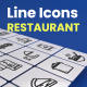 50 Animated Restaurant Line Icons - VideoHive Item for Sale