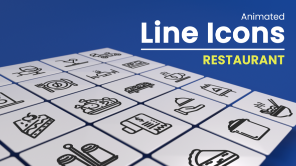 50 Animated Restaurant Line Icons