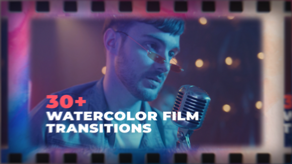FIlm Watercolor Transitions Elements template preview