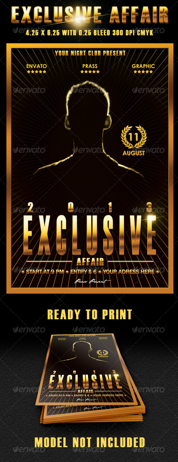 Exclusive Affair Flyer Template - Clubs & Parties Events