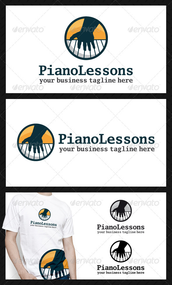 Piano Lessons Logo Template - Vector Abstract