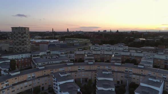 Aerial View of Apartment Buildings in Stockholm