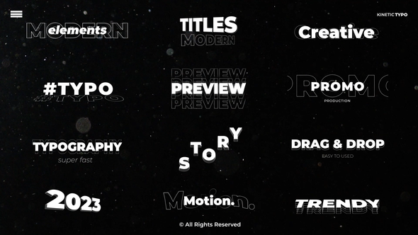 Trendy Kinetic Titles Titles template preview