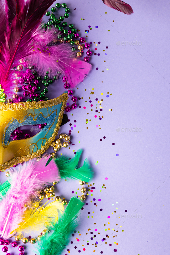 Colorful Masked Mardi Gras Photo Backdrop