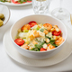Caesar salad with shrimps on restaurant table - PhotoDune Item for Sale