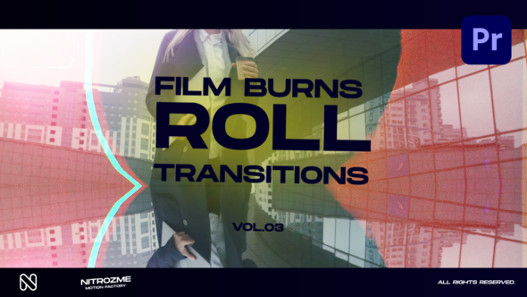 Film Burns Roll Transitions Vol. 03 for Premiere Pro