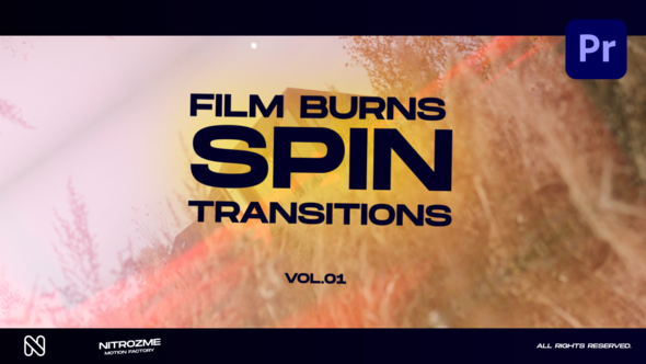 Film Burns Spin Transitions Vol. 01 for Premiere Pro