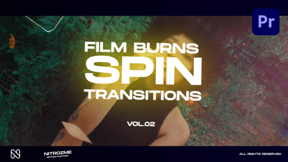 Film Burns Spin Transitions Vol. 02 for Premiere Pro