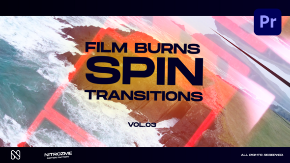 Film Burns Spin Transitions Vol. 03 for Premiere Pro