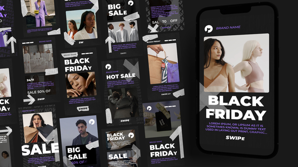 15 Black Friday Stories | PP Premiere Pro template preview