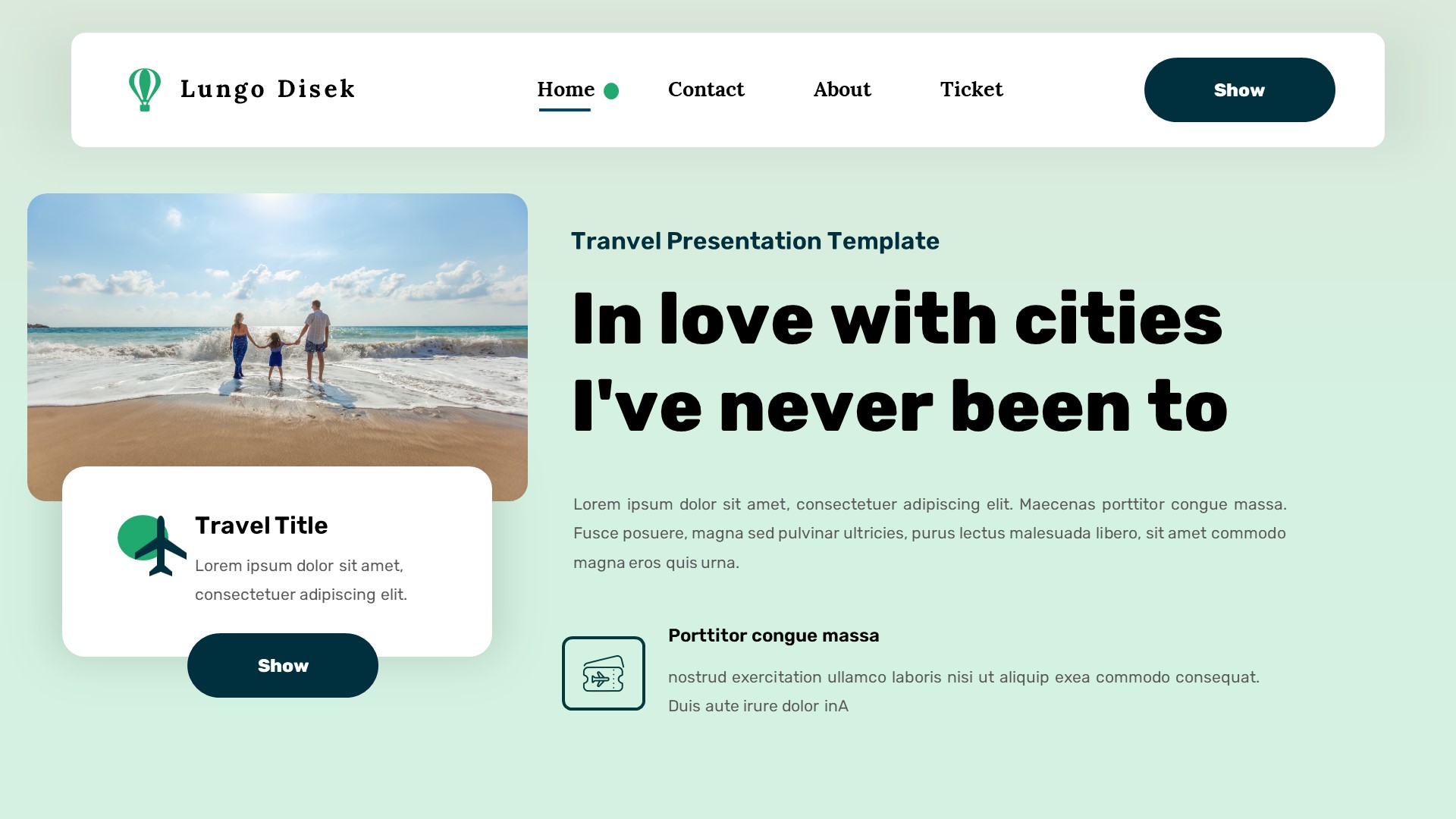 Lungo Disek - Travel Guide Powerpoint Template, Presentation Templates