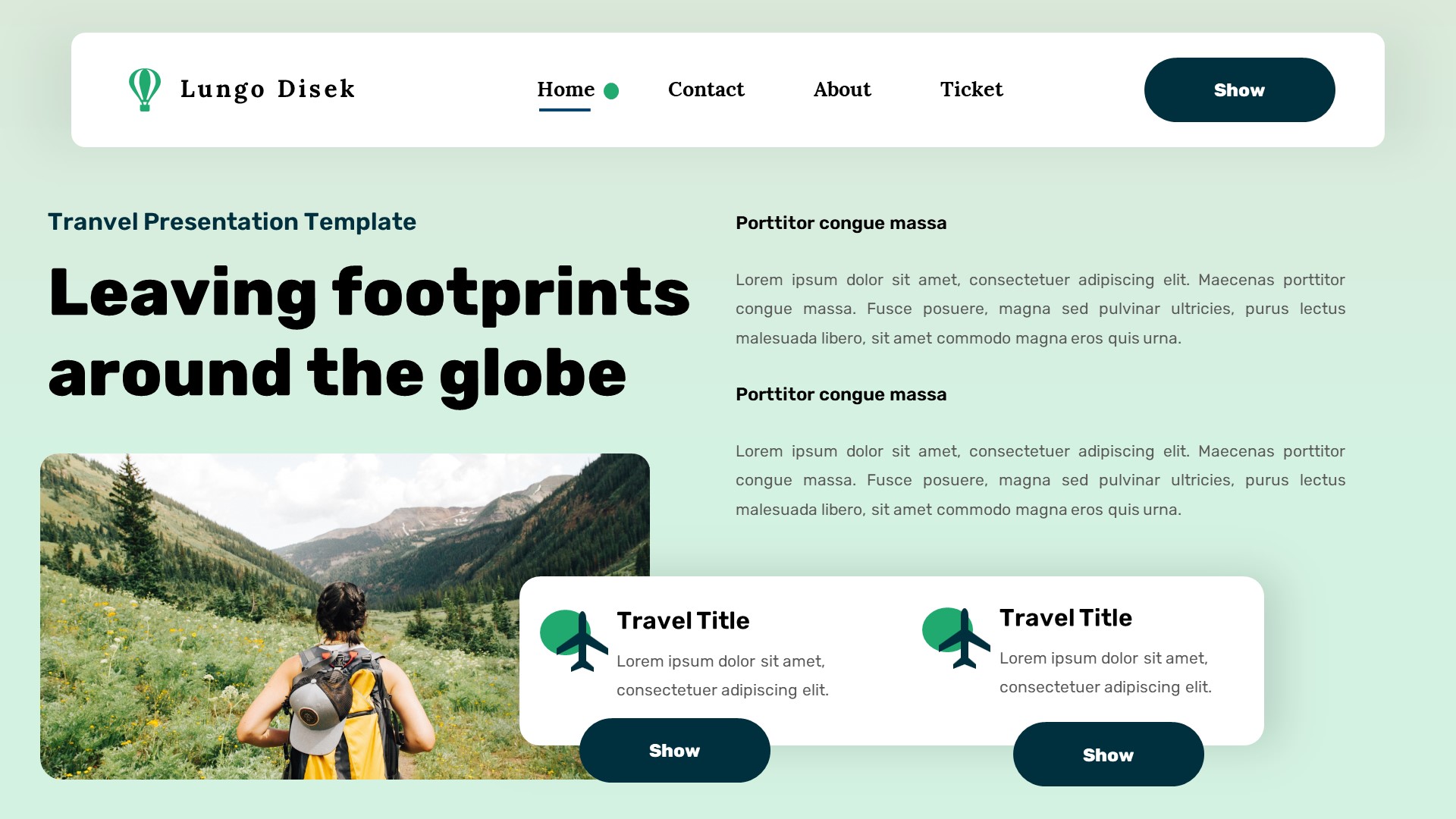 Lungo Disek - Travel Guide Powerpoint Template, Presentation Templates