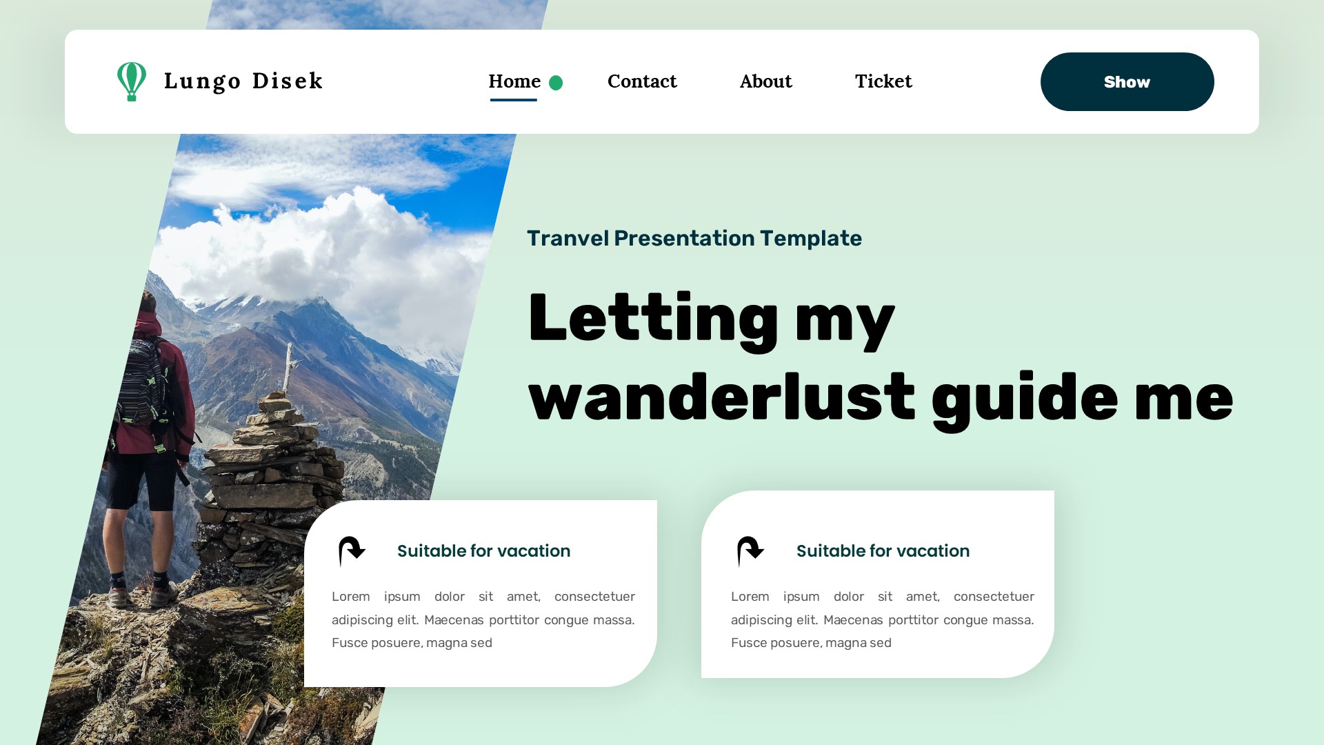 Lungo Disek - Travel Guide Powerpoint Template, Presentation Templates