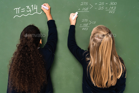 Girl's Maths Numbers Formula Equations Back to School Blackboard