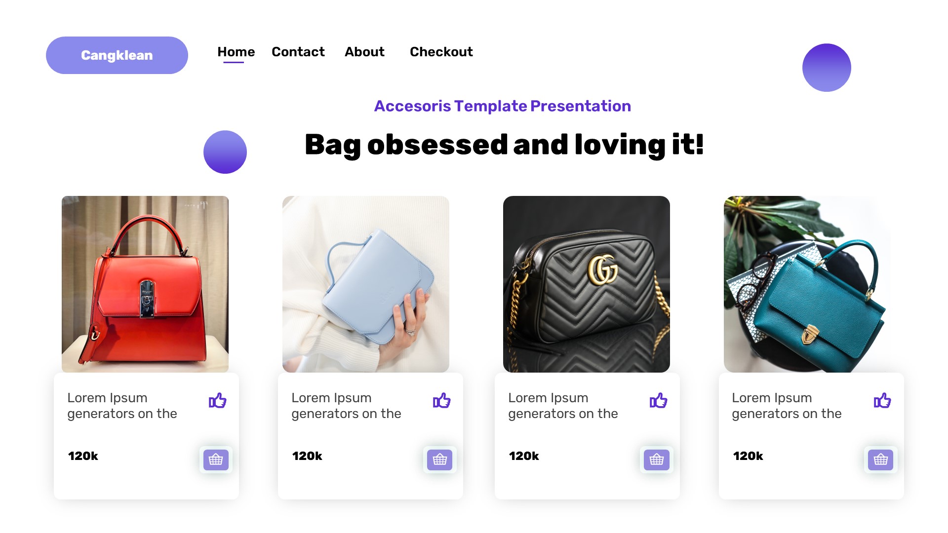 Cangklean Fashion Accessories Powerpoint Template, Presentation Templates