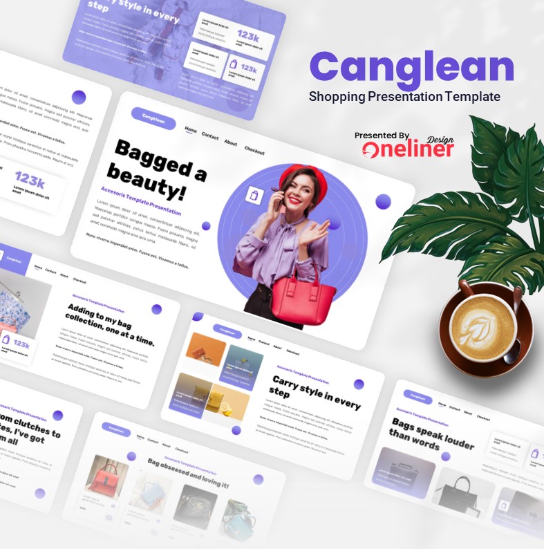 Cangklean Fashion Accessories Powerpoint Template, Presentation Templates