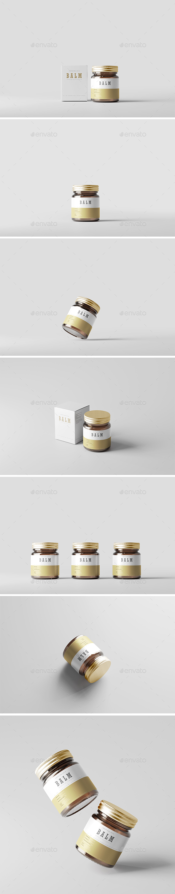 [DOWNLOAD]Amber Glass Cream Balm Ointment Bottle Mockup
