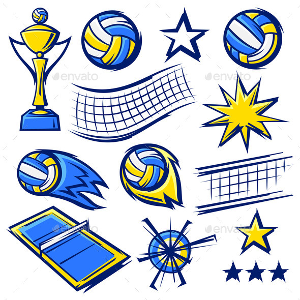 Set of Volleyball Symbols