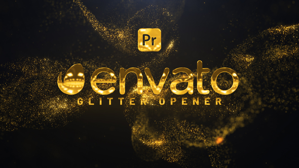 Gold Glitter Opener Premiere Pro template preview