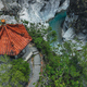 Authentic Asian Building with traditional Roof under the Gorge River in Taroko National Park, - PhotoDune Item for Sale