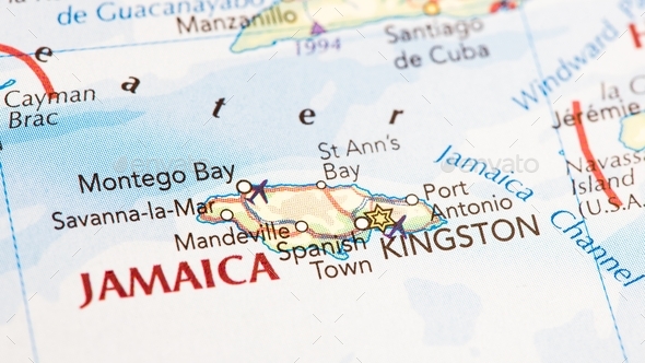 Jamaica Word Map, Kingston Capital Text, Creative Font