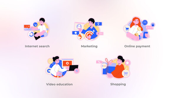 Shopping and Marketing - Round Concept