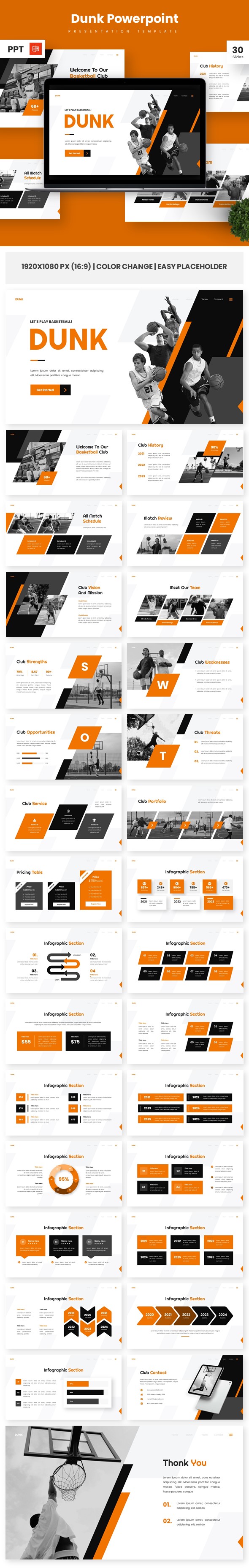 [DOWNLOAD]Dunk - Basketball & Sports Powerpoint Templates