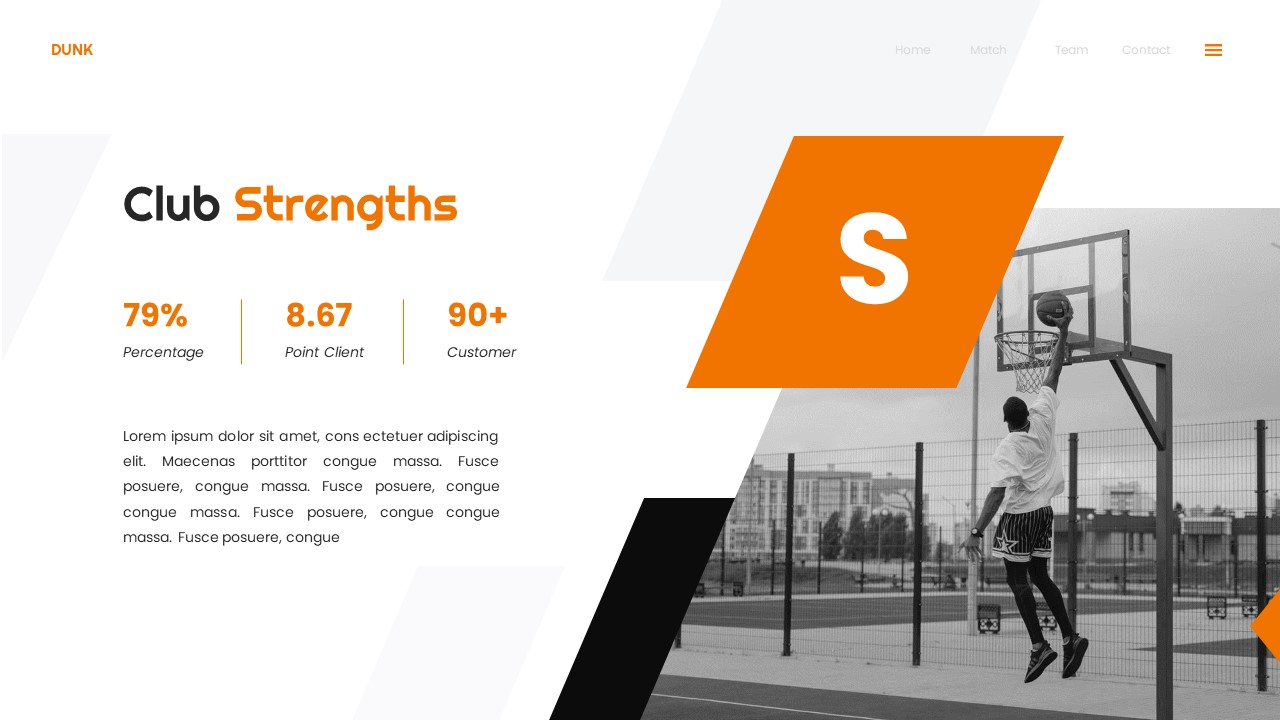 Dunk - Basketball & Sports Powerpoint Templates, Presentation Templates