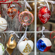 Christmas decor ball toys shop window showcase display at Prague Czechia. Xmas tree decoration - PhotoDune Item for Sale