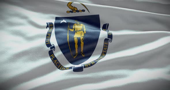 Massachusetts waving flag 4K looped alt