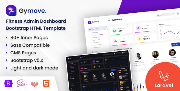 Gymove - Fitness Admin Dashboard Laravel Bootstrap Template