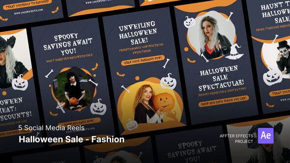 Social Media Reels - Halloween Sale Fashion After Effects Template Product Promo template preview