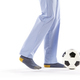 Young man in pajama playing football. Legs. Night wear - PhotoDune Item for Sale