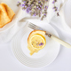Top view Piece of lemon cake on white table with lavender - PhotoDune Item for Sale