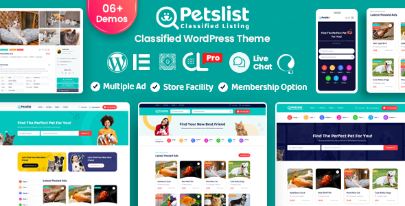 Petslist â€“ Pet listing WordPress Theme