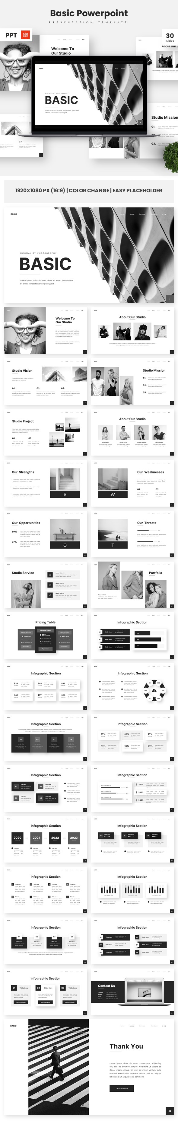 [DOWNLOAD]Basic - Minimalist Photography Powerpoint Templates